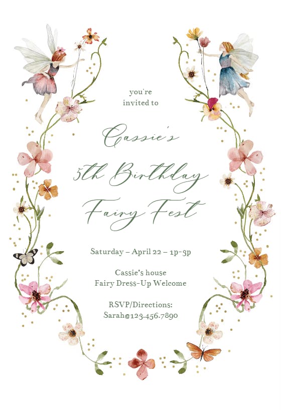 Fairy fest - invitación de fiesta