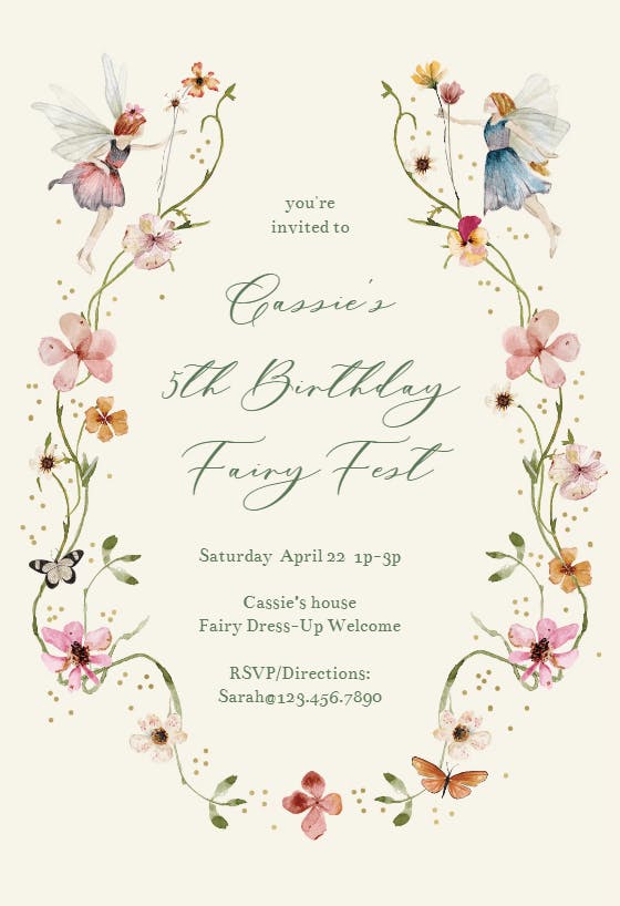 Fairy fest - invitación de fiesta