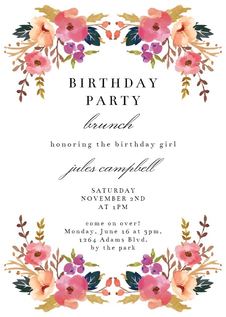 Fairy forest woodland - birthday invitation