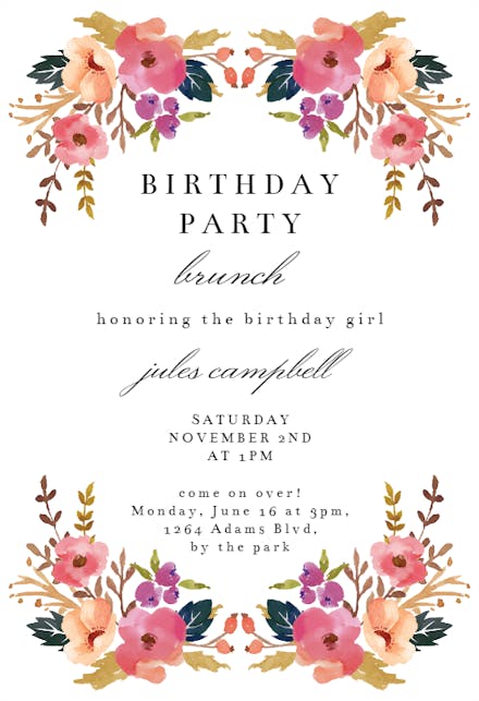 Birthday Invitation Templates For Her (Free) | Greetings Island