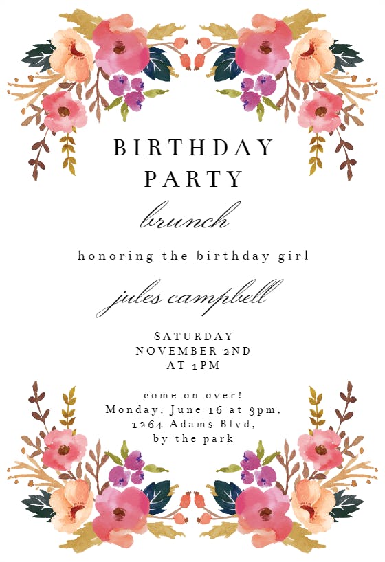 Fairy forest woodland - party invitation