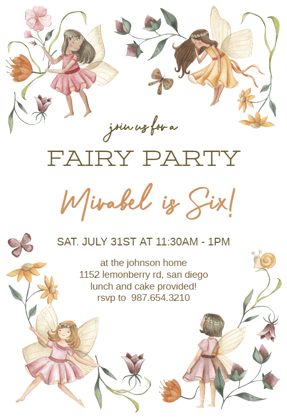 Free Fairy Invitation Template: Create Enchanting Invites With Just A ...