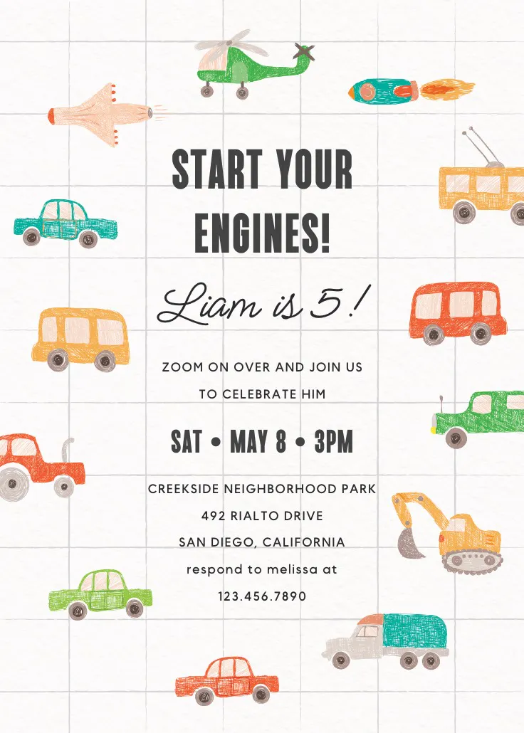 Fast lane car - einladung