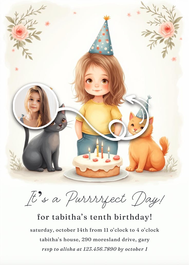 Feline party - invitation