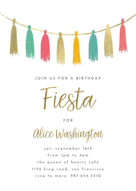 Fiesta - invitación de cumpleaños