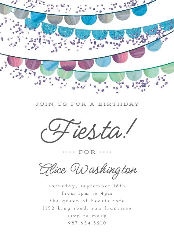 Fiesta flags - printable party invitation