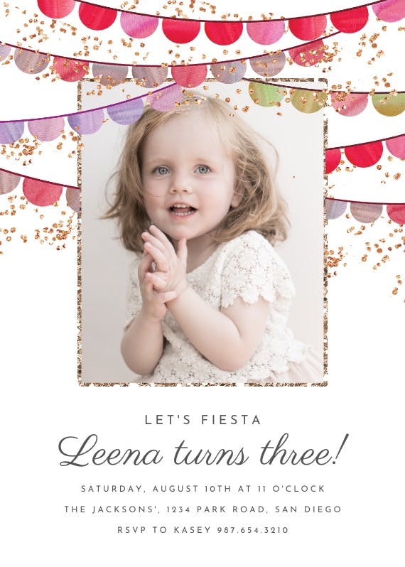 Fiesta flags photo - party invitation