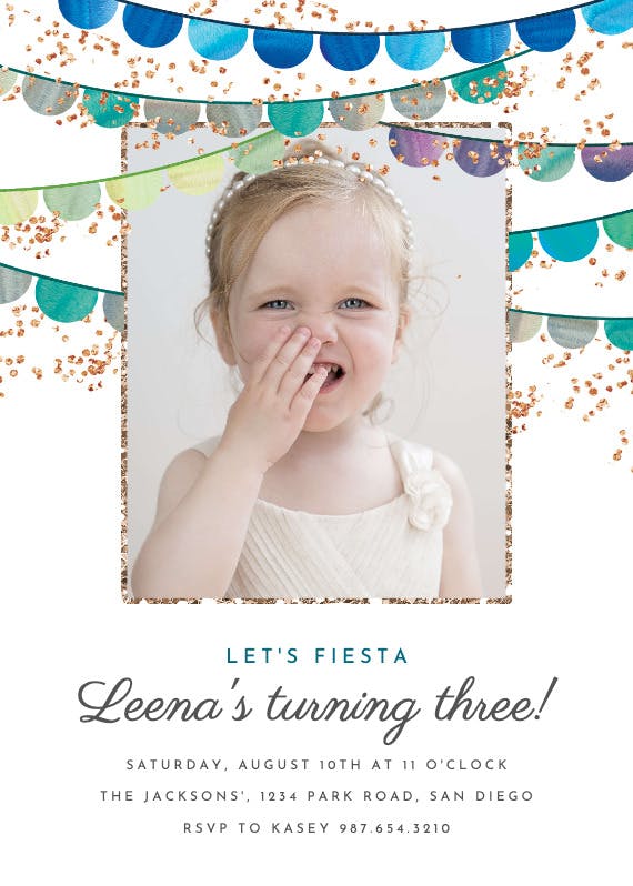 Fiesta flags photo - party invitation
