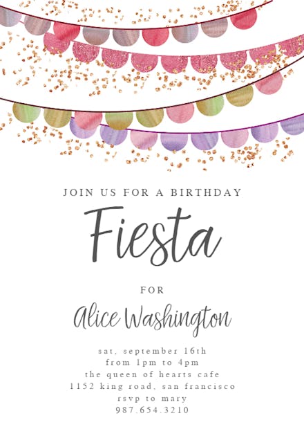 Fiesta flags - invitation
