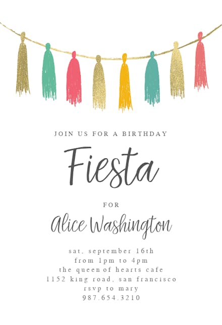 Fiesta Birthday Invitation Template Free Greetings Island