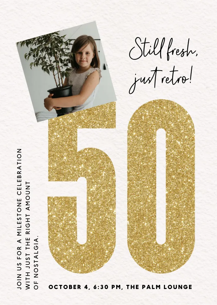 Fifty and thriving - party invitation