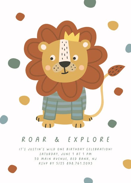 First king - birthday invitation