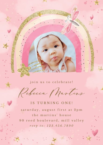 First rainbow - birthday invitation