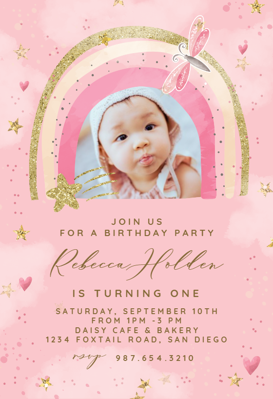 Rainbow Party Invite Rainbow Birthday Invitation Pastel Rainbow Girls Birthday DIY first birthday invitations Printable First Second