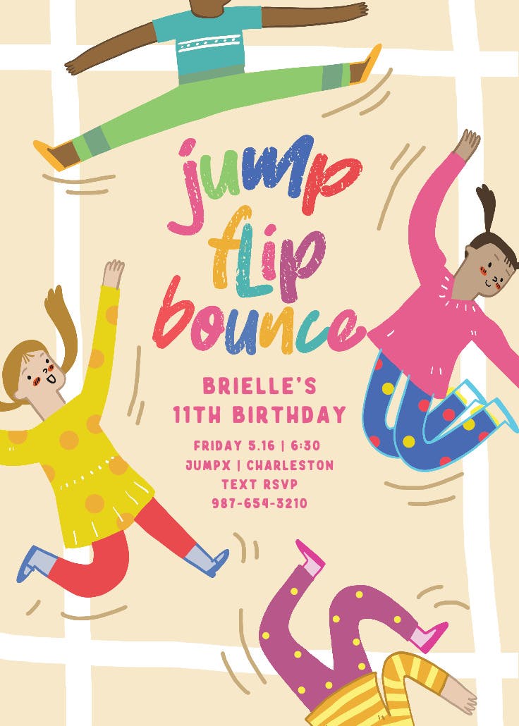 Flip out - printable party invitation