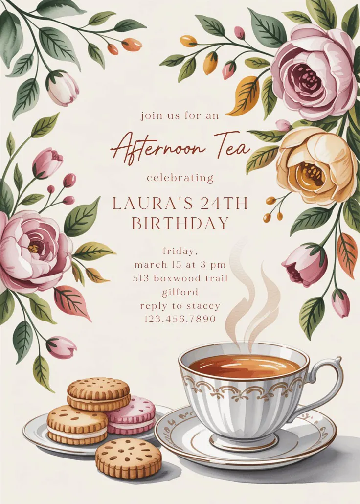 Floral brew – geburtstagseinladung