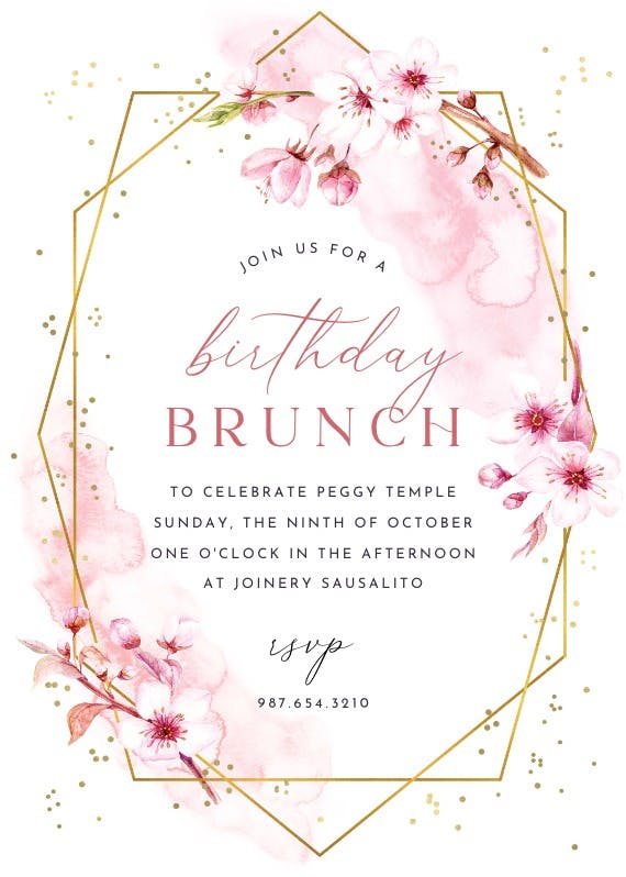 Floral sakura - printable party invitation