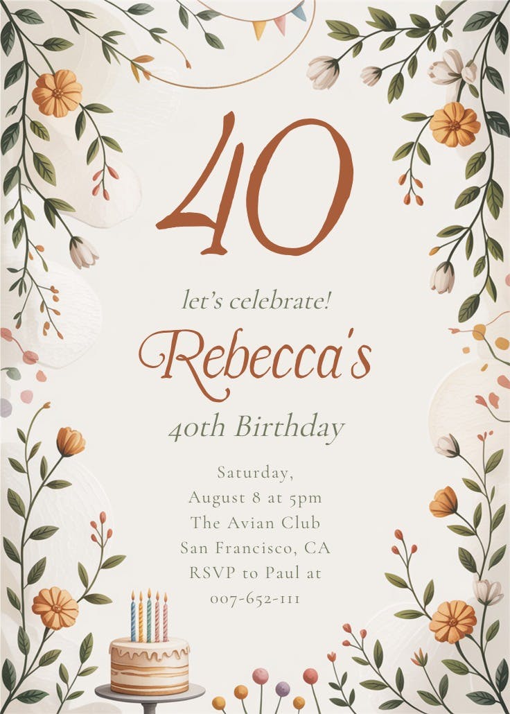 Floral vines - invitación para todos los días