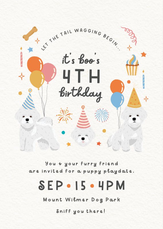 Fluffy fun - birthday invitation