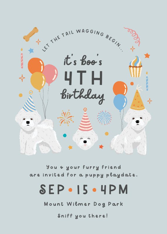 Fluffy fun - invitación de cumpleaños