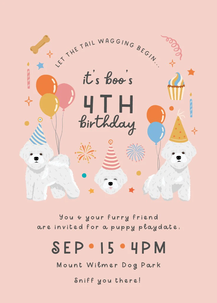 Fluffy Fun - Birthday Invitation Template (Free) | Greetings Island