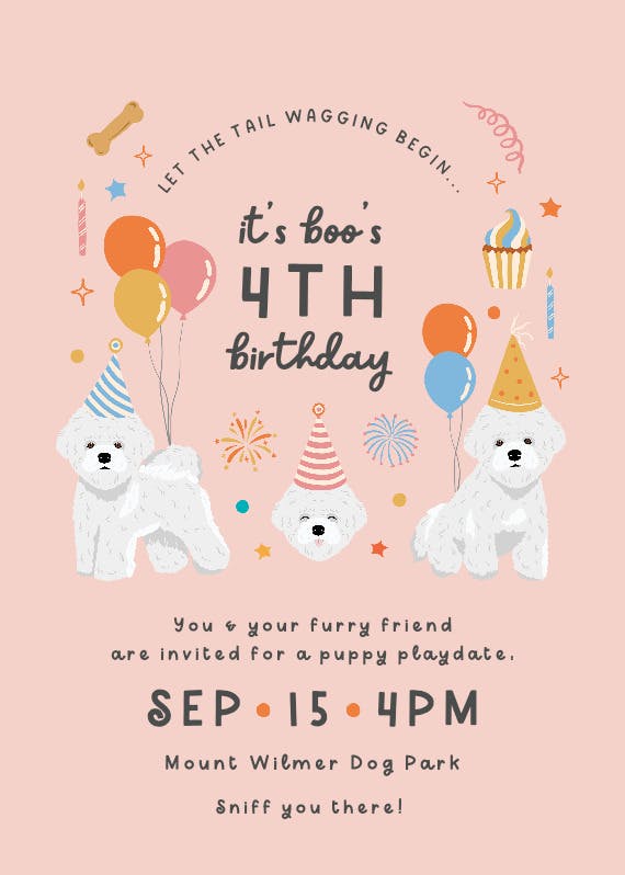 Fluffy fun -  invitation template