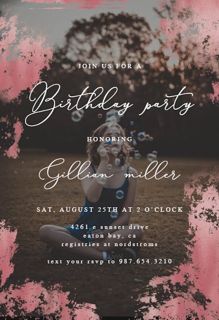 Foiled Photo - Birthday Invitation