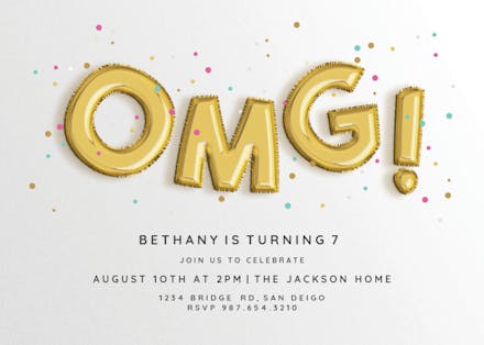 Foil balloons - Invitación Para Todos Los Días