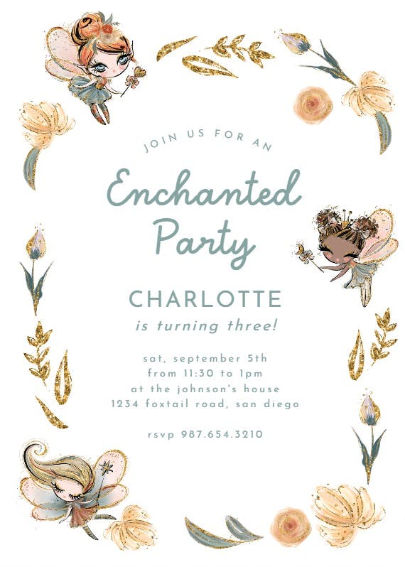 Forest fairies - party invitation