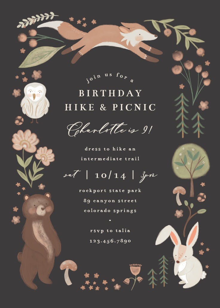 Forest fun - invitación para fiesta