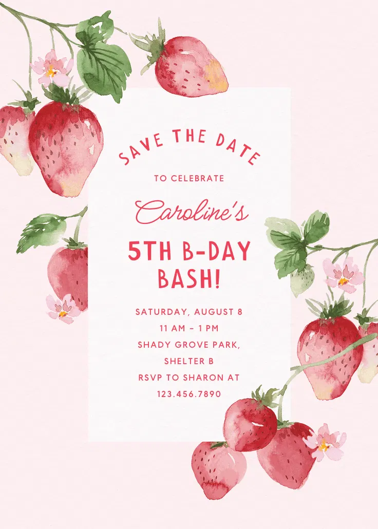 Fresh from the vine - convite de aniversário