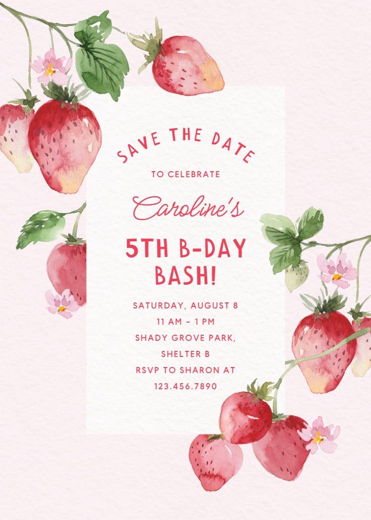 Fresh from the vine - birthday invitation