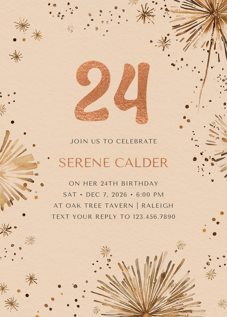 Sparkling fireworks - invitation