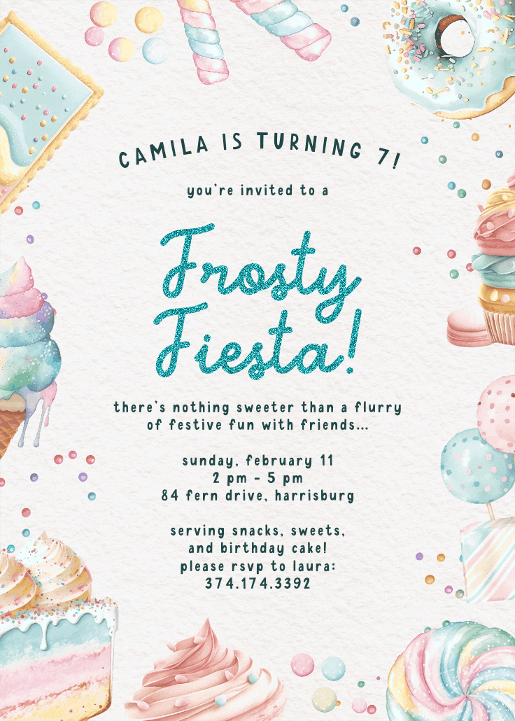 Frosty fiesta - birthday invitation