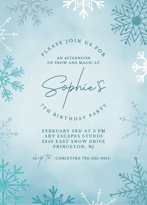 Winter Wonderland - Birthday Invitation Template (Free) | Greetings Island