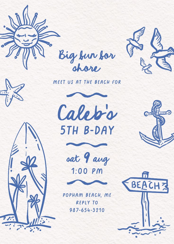 Fun for shore - printable party invitation