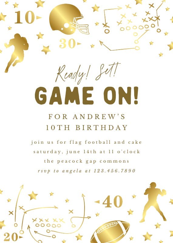 Game on - printable party invitation