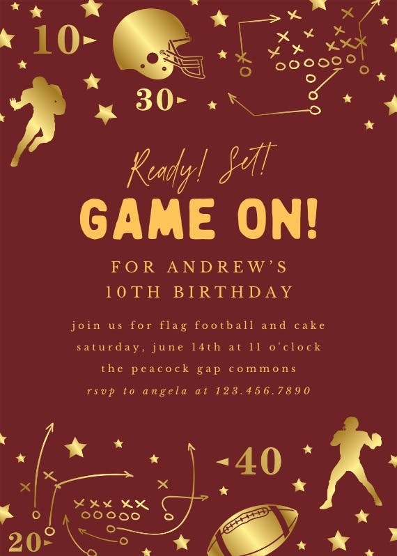 Game on -  invitation template