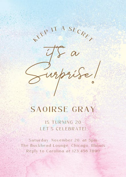 Gentle pastels - birthday invitation