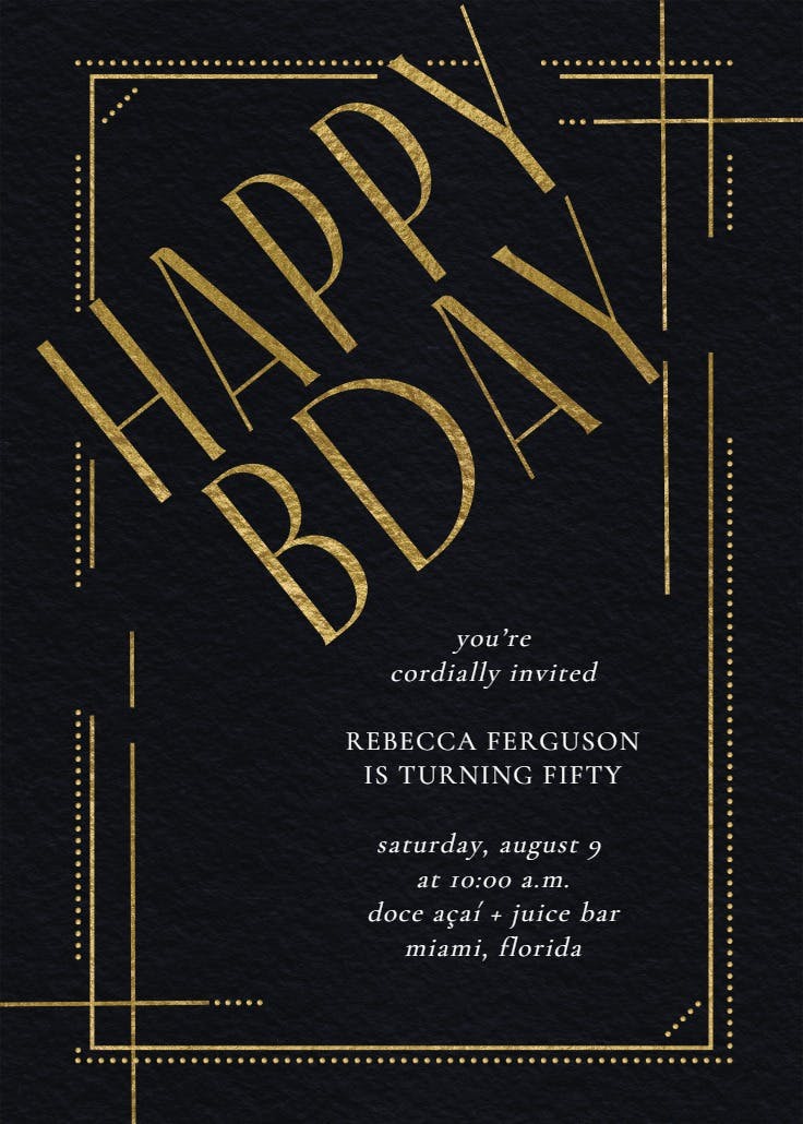 Geometric flow - birthday invitation
