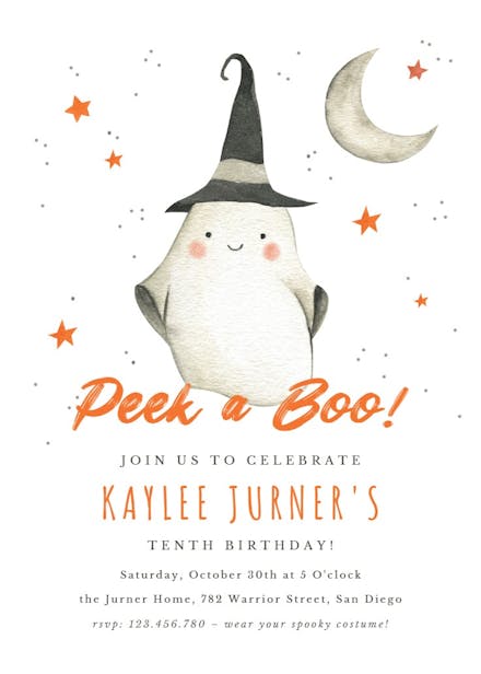 Ghostly birthday - halloween party invitation