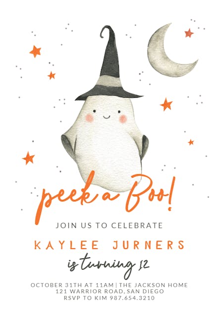 Ghostly Birthday - Halloween Party Invitation