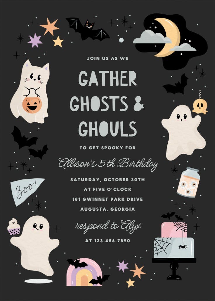 Ghouls party - invitación para fiesta