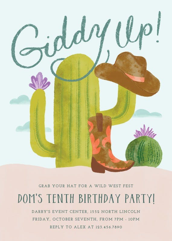 Giddy up - printable party invitation