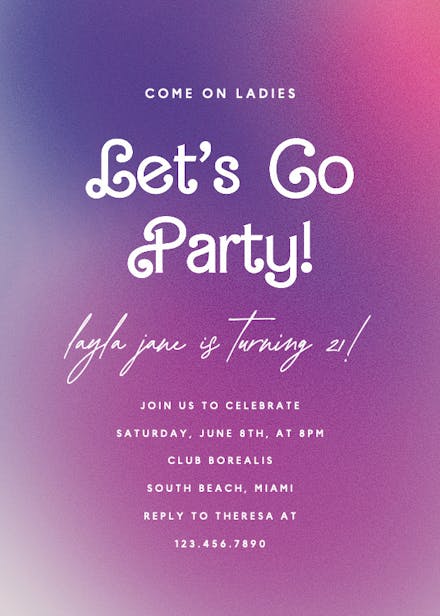 Glam Radiance - Party Invitation Template (Free) | Greetings Island