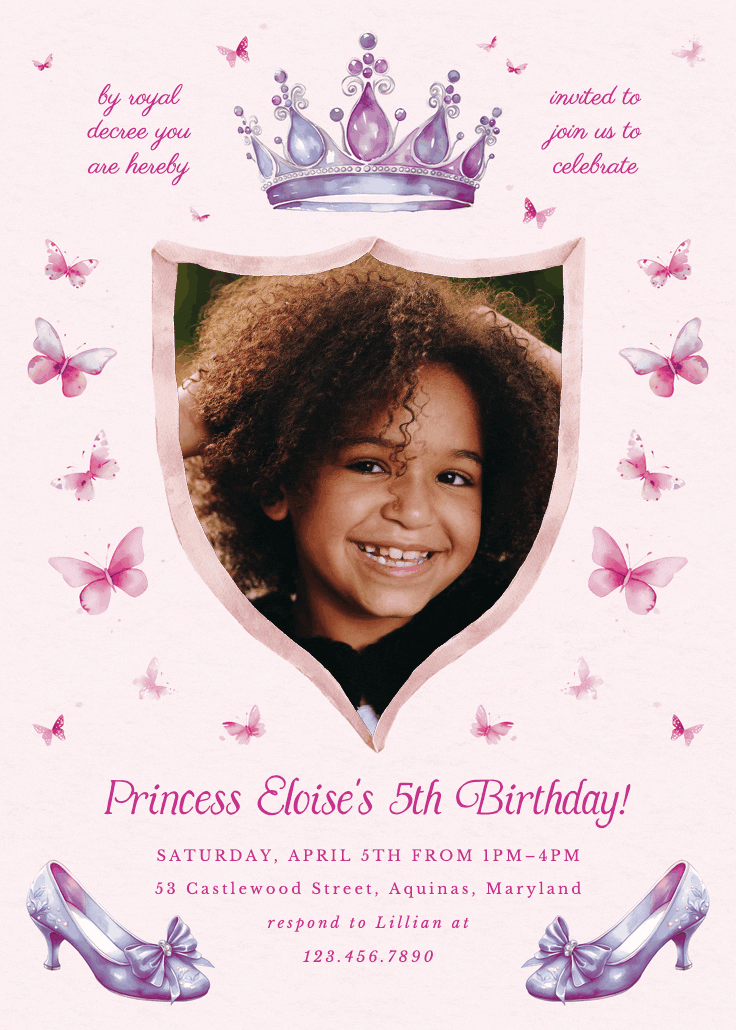 Glass slipper - party invitation