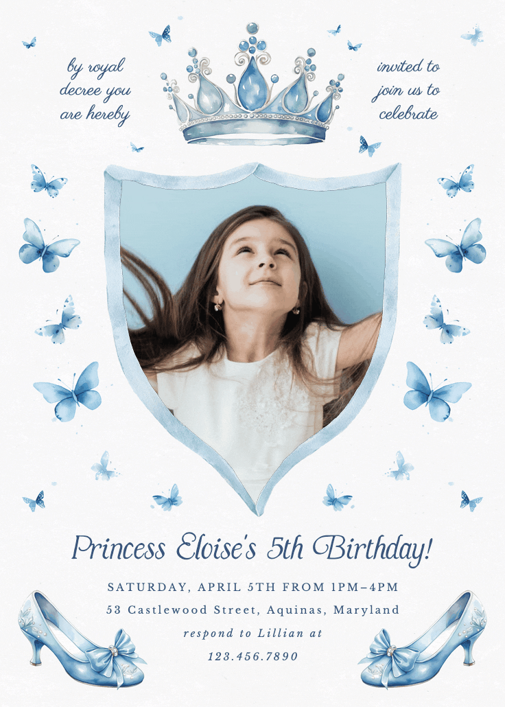 Glass slipper - party invitation