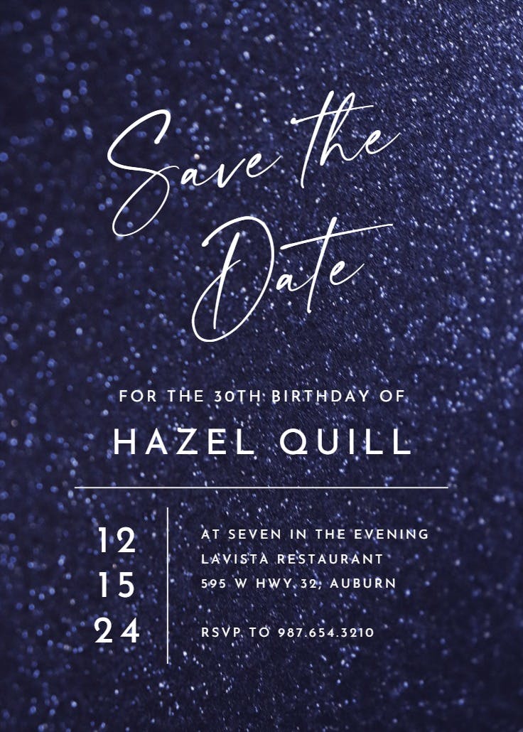 Glitter & glam - birthday invitation