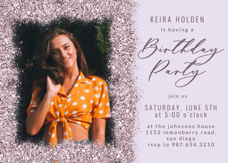 Glitter Abstract - Birthday Invitation Template (Free) | Greetings Island