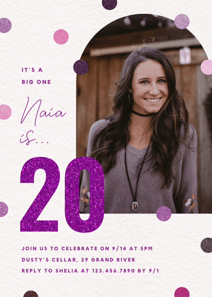 Glitter age - birthday invitation